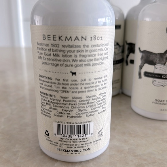 Pack of four- Beekman 1801 Pure Goat Milk Lotion Fragrance Free 12.5 oz. - Picture 2 of 4